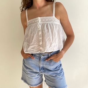 Boho 70s style babydoll gauze blouse